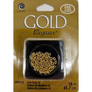 Gold Elegance 18" Gold Plate Link Chain Cousin Metal Elegance